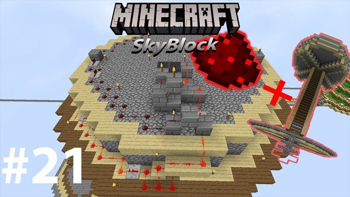 Minecraft Skyblock #21 Upgrading mods farms use redstone - Nâng cấp mods farms sử dụng đá đỏ