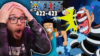 BUGGY IS BACK!!! | ONE PIECE Ep 422-423 REACTION