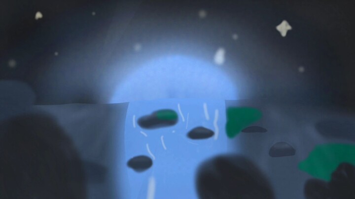 Scene of the giant blue star , at the present time.