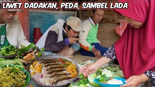 Udah Pedo Banget Ini Mah.. Nasi Liwet Dadakan, Peda Merah, Sambel Ijo, Lalapan, Masakan Desa