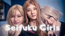 3 Gadis Cantik Dengan Seifuku Play... ga kalah sama seragam sekolah anak SMA