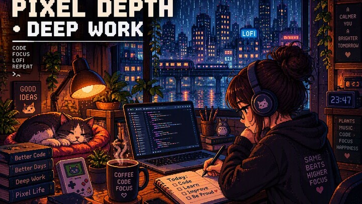 Pixel Depth Focus Music for Deep Work | Retro Pixel LoFi Beats to Boost Productivity