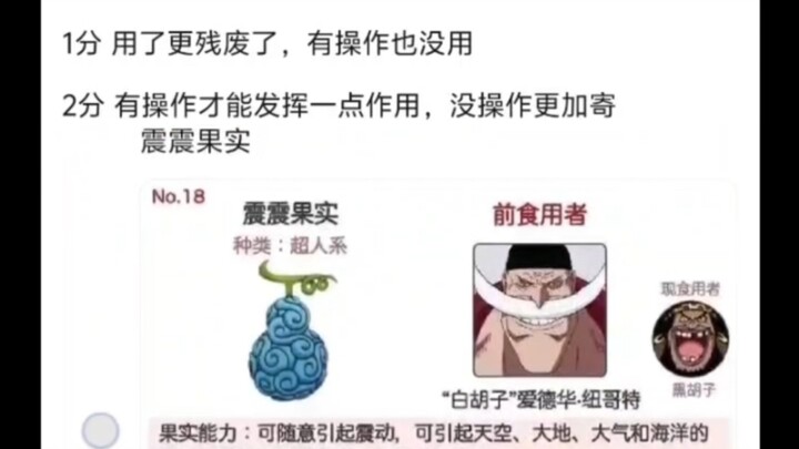 Tingkat kursi roda dari buah iblis berikut ini