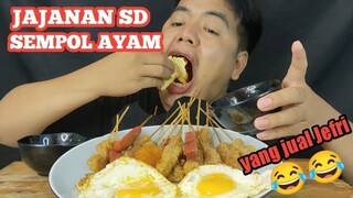 JAJANAN SD!! SEMPOL AYAM 🐔 NAGET DAN SOSIS GORENG - YANG JUAL JEFRI NAMANYA 😂😂😂