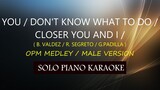 YOU / DON'T KNOW WHAT TO DO / CLOSER YOU AND I (MALE VERSION )  OPM MEDLEY ) COVER_CY