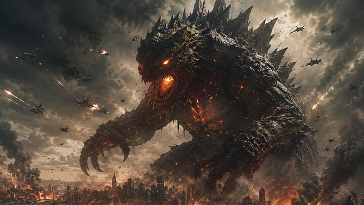 when Titan attack on earth Godzilla and king kong