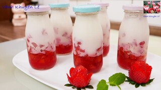 Cách làm SỮA TRÁI CÂY Hàn Quốc rất thơm ngon bổ dưỡng - STRAWBERRIES MILK easy recipe I Vanh Khuyen