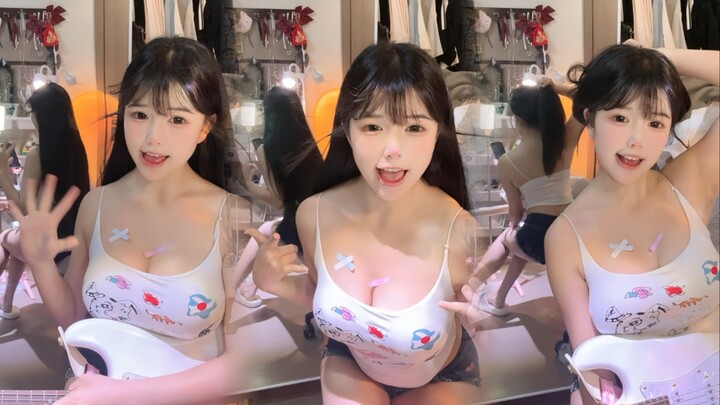 [Electric Guitar] Love, huh? They say if you’re a beginner, just keep practicing—beautiful lady! Loo