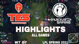 Highlight IG vs TES (All Game) LPL Mùa Xuân 2021 | LPL Spring 2021 | Invictus Gaming vs Top Esports