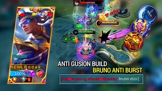 ANTI GUSION BUILD | BRUNO BEST BUILD AND EMBLEM MLBB - Master bodak