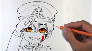 how to draw hanako kun ( jibaku shounen / toilet-bound ) | cara gambar hanako