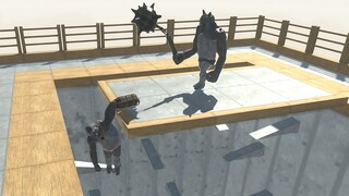 Battle on BUILDING WITH SPIKES - Animal Revolt Battle Simulator