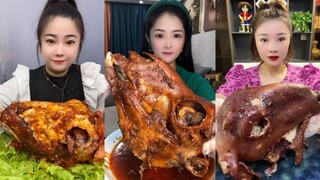 Chinese Food Mukbang Eating Show | Spiced sheep's head #235 (P703-705)