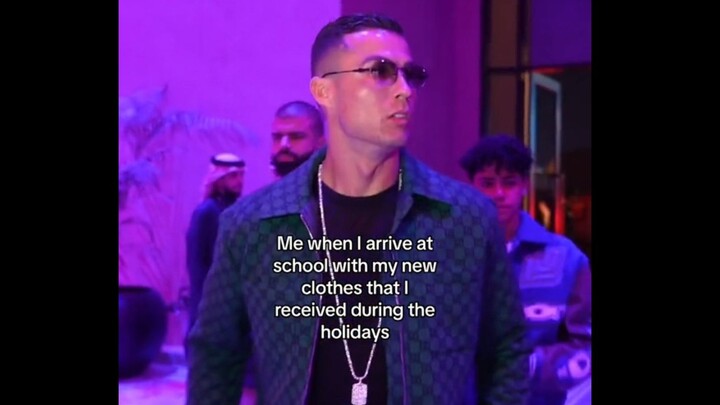 Me, arriving at school in the new clothes my mom bought me during winter break: