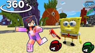Aphmau vs SpongeBob Impostor - Among Us Minecraft 360°