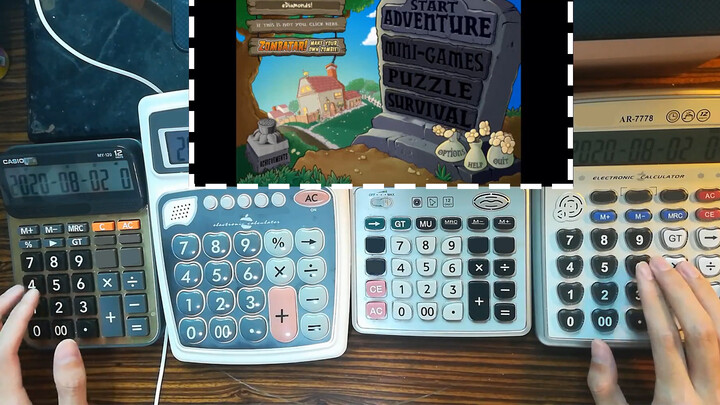 Cover the BGM of Plants VS. Zombies with calculators