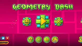 playing the first level of geometry dash