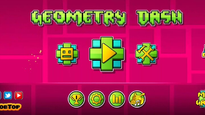 playing the first level of geometry dash