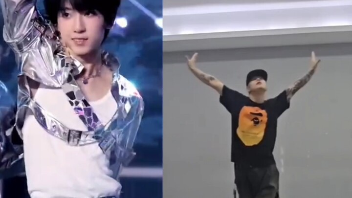 放一个杨博文和教四代的韩国舞蹈老师的对比