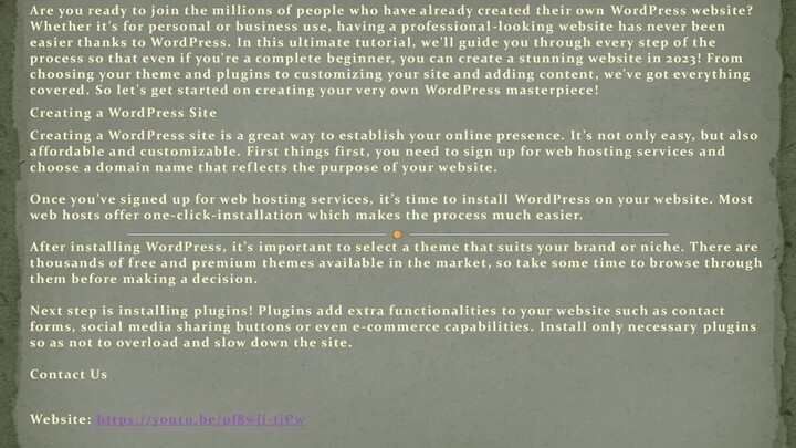 How To Make A Wordpress Website
