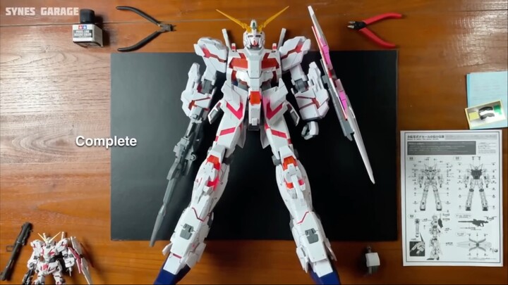 沉浸式拼装模型：大班 MEGA 1:48 独角兽毁灭模式 高达拼装模型大比例  配水贴