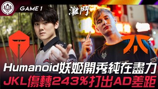 TES vs FNC ฮิวแมนนอยด์ เย่าจีเปิดโชว์เต็มที่! JackeyLove เปลี่ยนความเสียหายเป็น 243% สร้างช่องว่าง A