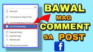 PAANO PARA WALANG MAG COMMENT SA FACEBOOK POST MO | TURN OFF FACEBOOK COMMENT | JOVTV