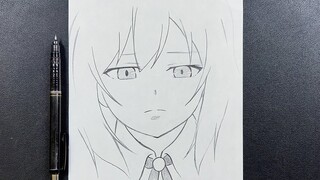Anime girl sketch || how to draw step-by-step