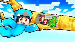 Mikey vs JJ Family - Noob vs Pro: Airplane House Build Challenge in Minecraft
