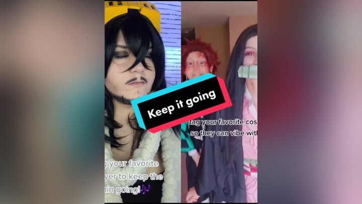 duet with  bnha shoutoaizawa aizawa myheroacademia mha cosplay fypシ dadzawa deamonslayer nezuko tan