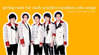 ranking arashi's member solo songs