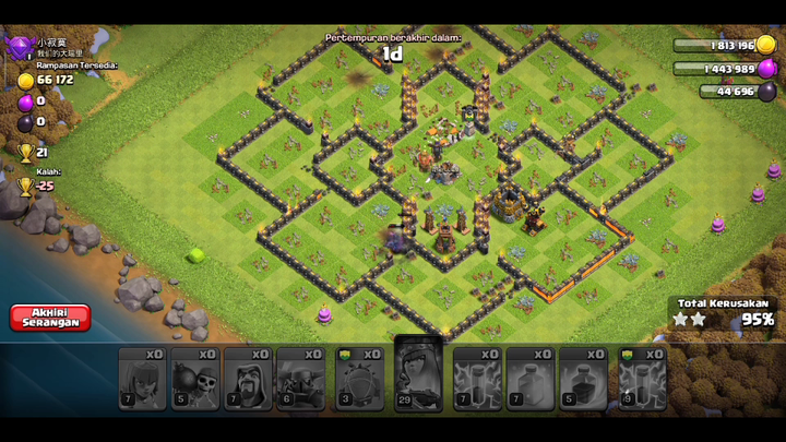 Bermain clash of clans HAN GAMING gagal bintang 3 habis waktu 😂😂