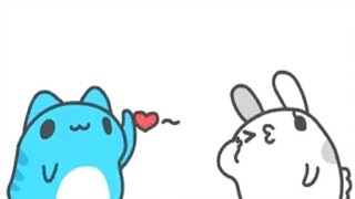 Kapo is surrounded by rabbit love