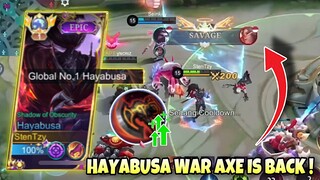 WAJIB COBA ! WAR AXE DI BUFF ?! LANGSUNG SAVAGE ! 4K MATCH TOP 1 GLOBAL HAYABUSA - Mobile Legends