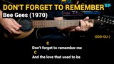 Don't Forget To Remember - Bee Gees (1970) - Easy Guitar Chords Tutorial with Lyrics Part 2 SHORTS
