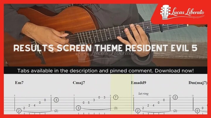 Resident Evil 5 - Results Screen Theme | Fingerstyle Guitar | Free Tabs + On Screen TAB