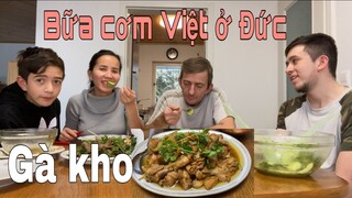 Ăn gà kho gừng, ẩm thực Việt Nam | lần đầu thử nấu bằng nồi, chảo mới | Cuộc sống ở Đức