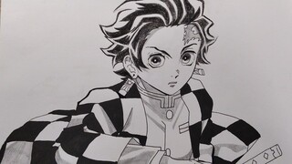 Cara Menggambar Tanjiro - Kimetsu no Yaiba