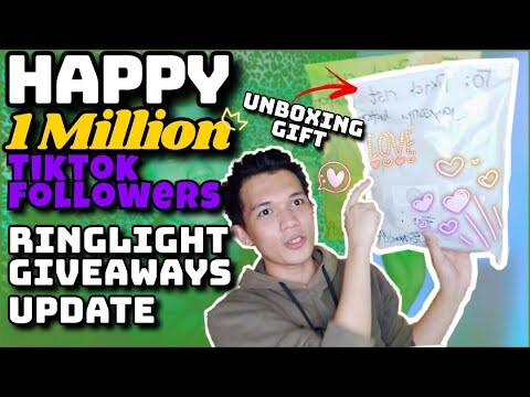 HAPPY 1Million tiktok followers | ringlight giveaways update | UNBOXING GIFT