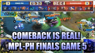 COMEBACK IS REAL! - SUNPARKS VS ONIC PH  GAME 5 - MPL PH SEASON 4 GRAND FINALS