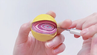 Slicing open a rubber ball!