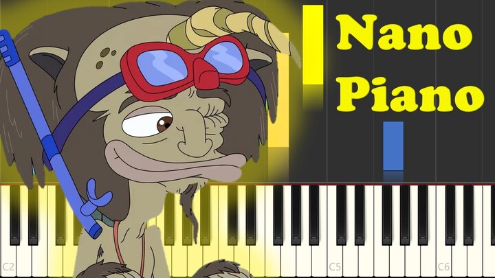 Big Mouth TV Theme Song Piano Tutorial EASY