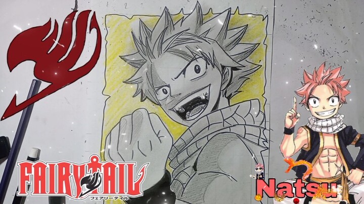 menggambar NATSU DARI ANIME FAIRY TAIL