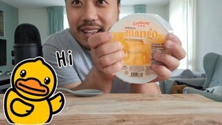ASMR Mango Pudding With Nata De Coco 🥭🍮 NO TALKING (Eating Sounds)