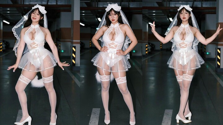 [White-Silk Bride] See Tình Cover Dance ❤ Vertical Screen — Lace White Veil: The Ultimate in Pure an