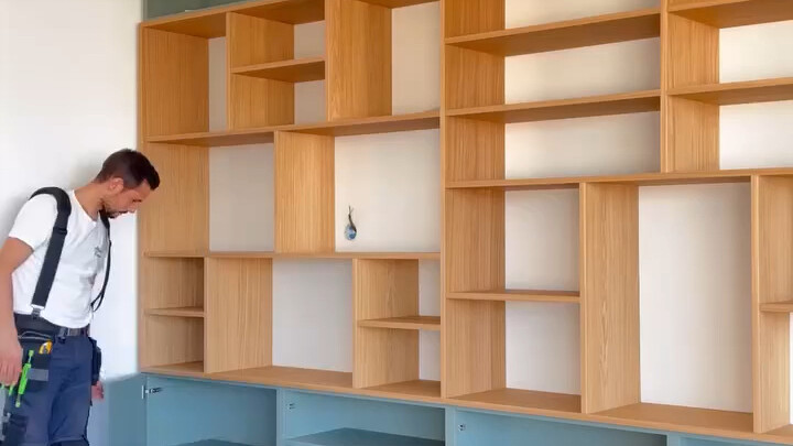 Custom Bookshelf Installation