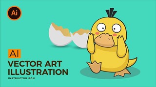 How To Draw Pokemon Psyduck Very Cool - Cách vẽ vịt vàng bối rối cute Illustrator | BonART