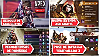 ULTIMA HORA! NOTAS DE LA ACTUALIZACIÓN Y OPTIMIZACION DE LA TEMPORADA 3 DE APEX LEGENDS MOBILE!