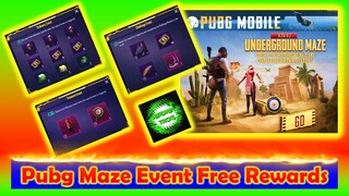 Pubg mobile maze underground New Event | Free rewards | Anubian Parachute | Desert Rose set | Skins