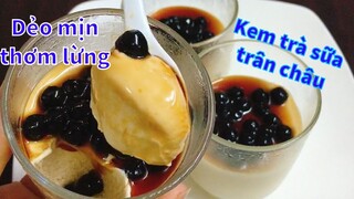Cách làm kem Trà Sữa trân châu đường đen siêu ngon | Tra My Cooking